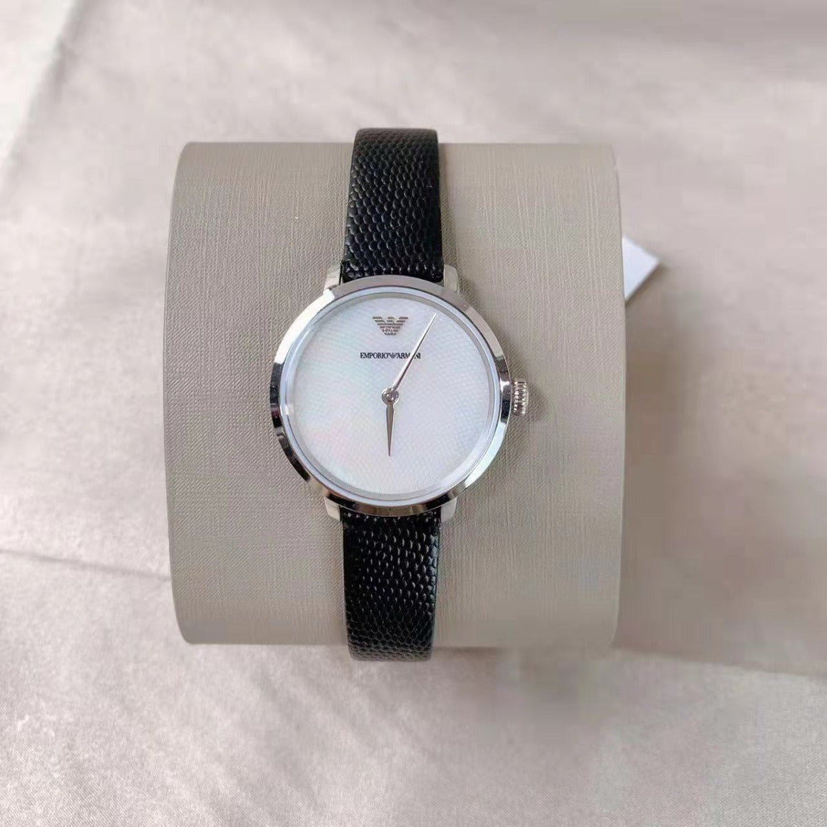 Emporio Armani AR11159 Women's Two-Hand Black Leather Watch Emporio Armani AR11159 Women's Two-Hand Black Leather Watch